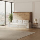 SMARTBett  Murphy Bed 140x200  Horizontal M2 (Depth 55cm) Wild Oak  incl.SOFA Sand grey