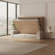 SMARTBett  Murphy Bed 140x200  Horizontal M2 (Depth 55cm) Wild Oak  incl.SOFA Sand grey