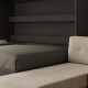 SMARTBett Murphy Bed 160x200 Horizontal M2 Anthracite (Depth 55cm)  with Corner Sofa Sand  Grey