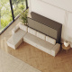 SMARTBett Murphy Bed 160x200 Horizontal M2 Anthracite (Depth 55cm)  with Corner Sofa Sand  Grey