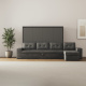 SMARTBett Murphy Bed 160x200 Horizontal M2 Wild Oak  (Depth 55cm)  with Corner Sofa Sand  Grey