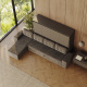 SMARTBett Murphy Bed 160x200 Horizontal M2 Wild Oak  (Depth 55cm)  with Corner Sofa Sand  Grey
