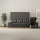SMARTBett Murphy Bed 160x200 Horizontal M2 Wild Oak  (Depth 55cm)  with Corner Sofa Sand  Grey