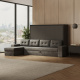 SMARTBett Murphy Bed 160x200 Horizontal M2 Wild Oak  (Depth 55cm)  with Corner Sofa Sand  Grey