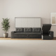 SMARTBett Schrankbett 160x200 Horizontal M2 Perlgrau  (Tiefe 55cm) mit Ecksofa Anthrazit