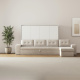 SMARTBett Schrankbett mit Ecksofa Sandgrau 160x200 Horizontal M2 (Tiefe 55cm) Weiss