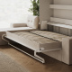 SMARTBett Schrankbett mit Ecksofa Sandgrau 160x200 Horizontal M2 (Tiefe 55cm) Weiss