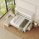 SMARTBett Schrankbett mit Ecksofa Sandgrau 160x200 Horizontal M2 (Tiefe 55cm) Weiss