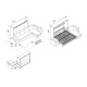 SMARTBett Schrankbett mit Ecksofa Sandgrau 160x200 Horizontal M2 (Tiefe 55cm) Weiss
