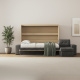 SMARTBett Murphy Bed with Corner Sofa Anthracite 160x200 Horizontal M2 (Depth 55cm) Kaiserberg  Oak