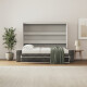 SMARTBett Murphy bed with sofa Anthrazit (M2 55cm depth) 160x200 Horizontal Pearl Gray