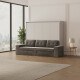 SMARTBett Murphy bed with sofa Anthrazit (M2 55cm depth) 160x200 Horizontal Pearl Gray