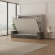 SMARTBett Murphy bed with sofa Anthrazit (M2 55cm depth) 160x200 Horizontal Pearl Gray