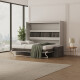 SMARTBett Murphy bed with sofa Anthrazit (M2 55cm depth) 160x200 Horizontal Pearl Gray