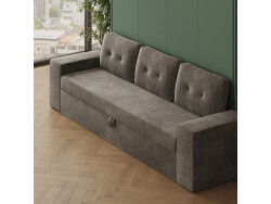 SMARTBett 140x200 Wall Bed Horizontal M2 (Depth 55cm) Roock Green withl. SOFA
