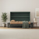 SMARTBett 140x200 Wall Bed Horizontal M2 (Depth 55cm) Roock Green withl. SOFA