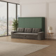 SMARTBett 140x200 Wall Bed Horizontal M2 (Depth 55cm) Roock Green withl. SOFA