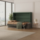 SMARTBett 140x200 Wall Bed Horizontal M2 (Depth 55cm) Roock Green withl. SOFA