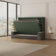 SMARTBett 140x200 Wall Bed Horizontal M2 (Depth 55cm) Roock Green withl. SOFA