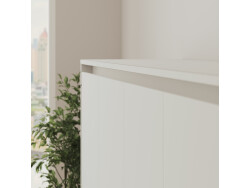 SMARTBett 160x200 Schrankbett Horizontal inkl.SOFA  Anthrazit  M2 (Tiefe 55cm) WEISS