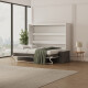 SMARTBett 160x200 Schrankbett Horizontal inkl.SOFA  Anthrazit  M2 (Tiefe 55cm) WEISS