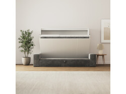 SMARTBett 140x200 Wall Bed Horizontal M2 (Depth 55cm) WHITE incl. SOFA Anthracite