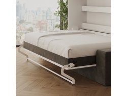 SMARTBett 140x200 Wall Bed Horizontal M2 (Depth 55cm) WHITE incl. SOFA Anthracite