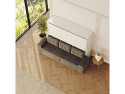 SMARTBett 140x200 Wall Bed Horizontal M2 (Depth 55cm) WHITE incl. SOFA Anthracite