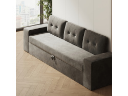 SMARTBett 140x200 Wall Bed Horizontal M2 (Depth 55cm) WHITE incl. SOFA Anthracite