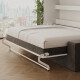 SMARTBett 140x200 Wall Bed Horizontal M2 (Depth 55cm) WHITE incl. SOFA Anthracite