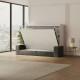 SMARTBett 140x200 Wall Bed Horizontal M2 (Depth 55cm) WHITE incl. SOFA Anthracite