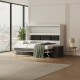 SMARTBett 140x200 Wall Bed Horizontal M2 (Depth 55cm) WHITE incl. SOFA Anthracite