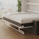SMARTBett 140x200 Wall Bed Horizontal M2 (Depth 55cm) WHITE incl. SOFA Anthracite