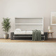 SMARTBett 140x200 Wall Bed Horizontal M2 (Depth 55cm) WHITE incl. SOFA Anthracite