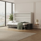 SMARTBett 140x200 Wall Bed Horizontal M2 (Depth 55cm) WHITE incl. SOFA Anthracite