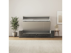 SMARTBett 140x200 Wall Bed Horizontal M2 (Depth 55cm) Pearl  Grey withl. SOFA Anthracite
