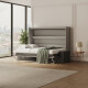 SMARTBett 140x200 Wall Bed Horizontal M2 (Depth 55cm) Pearl  Grey withl. SOFA Anthracite