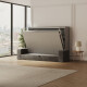 SMARTBett 140x200 Wall Bed Horizontal M2 (Depth 55cm) Pearl  Grey withl. SOFA Anthracite