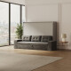 SMARTBett 140x200 Wall Bed Horizontal M2 (Depth 55cm) Pearl  Grey withl. SOFA Anthracite