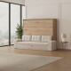 SMARTBett 160x200 Wall Bed Horizontal M2 (Depth 55cm) Wild Oak incl. SOFA