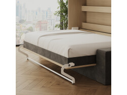 SMARTBett 140x200 Schrankbett Horizontal M2 (Tiefe 55cm) Kaiserberg Eiche inkl.SOFA Anthrazit