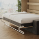 SMARTBett 140x200 Schrankbett Horizontal M2 (Tiefe 55cm) Kaiserberg Eiche inkl.SOFA Anthrazit