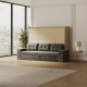 SMARTBett 140x200 Schrankbett Horizontal M2 (Tiefe 55cm) Kaiserberg Eiche inkl.SOFA Anthrazit