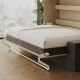 SMARTBett 140x200 Murphy Bed Horizontal M2 (Depth 55cm) Kayserberg Oak incl. SOFA Sand grey