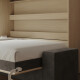 SMARTBett 140x200 Murphy Bed Horizontal M2 (Depth 55cm) Kayserberg Oak incl. SOFA Sand grey