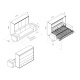 SMARTBett 140x200 Murphy Bed Horizontal M2 (Depth 55cm) Kayserberg Oak incl. SOFA Sand grey