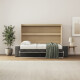 SMARTBett 140x200 Murphy Bed Horizontal M2 (Depth 55cm) Kayserberg Oak incl. SOFA Sand grey