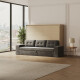 SMARTBett 140x200 Murphy Bed Horizontal M2 (Depth 55cm) Kayserberg Oak incl. SOFA Sand grey