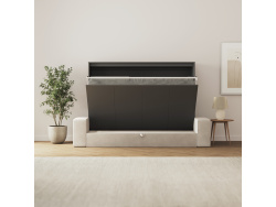 SMARTBett 140x200 Wall Bed Horizontal M2 (Depth 55cm) Anthrazit incl. SOFA Anthracite