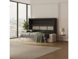 SMARTBett 140x200 Wall Bed Horizontal M2 (Depth 55cm) Anthrazit incl. SOFA Anthracite